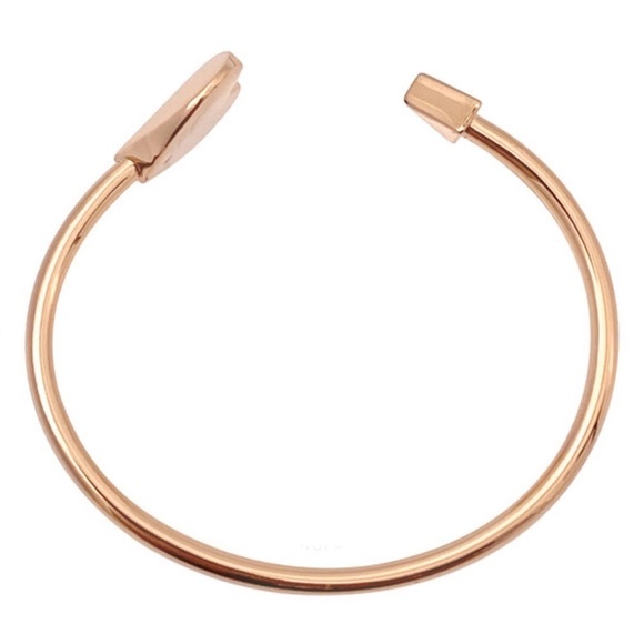 KATE SPADE • Rose Gold Heritage Heart Gold Glitter Cuff Bracelet - Picture 3 of 7
